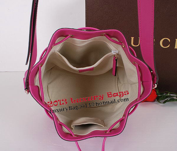 Gucci Bright Diamante Leather Bucket Bag 354228 Rosy