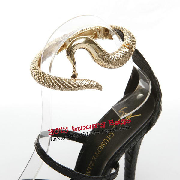 Giuseppe Zanotti Snake Leather 120 mm Sandals GZ0339 Black