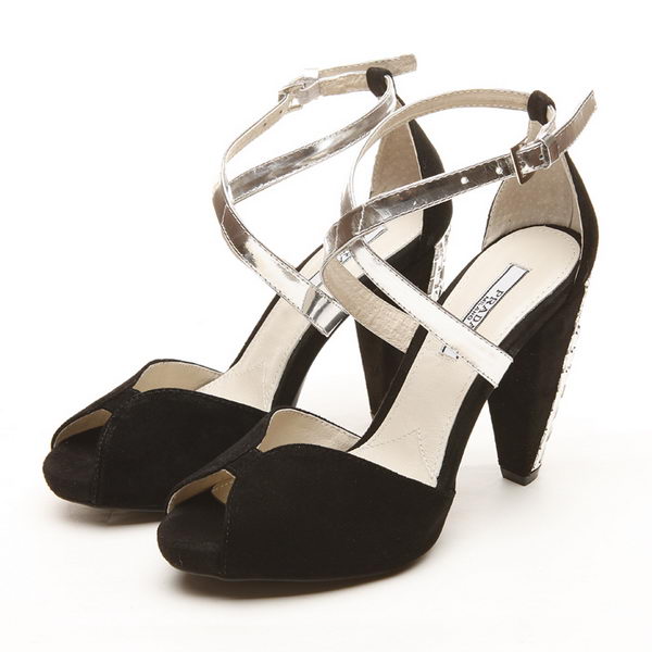 PRADA Suede Leather 110mm Sandals PD327 Black