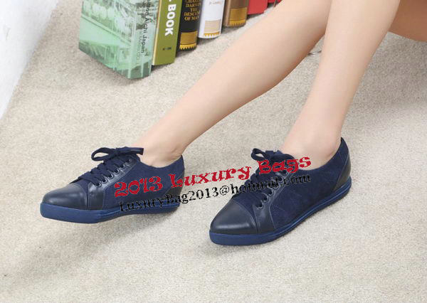 miu miu Suede Leather Casual Shoes 177651 Blue