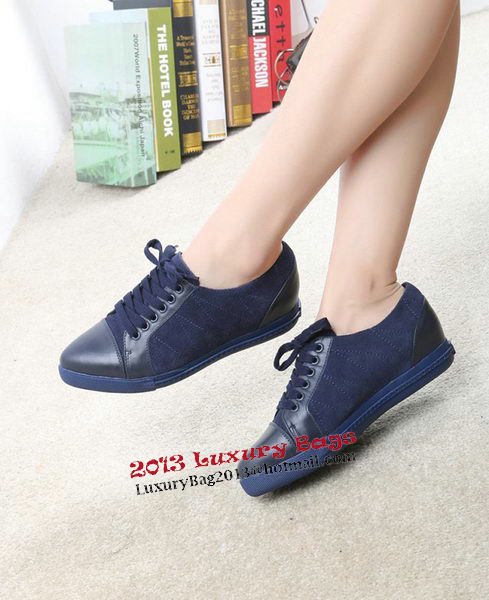 miu miu Suede Leather Casual Shoes 177651 Blue