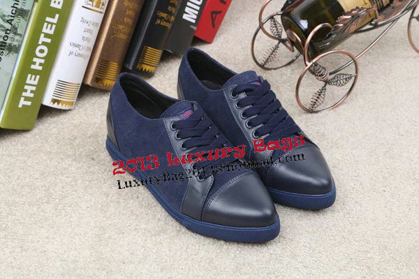 miu miu Suede Leather Casual Shoes 177651 Blue