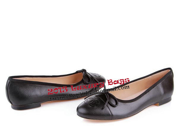 Chanel Sheepskin Leather Ballerina Flat CH0888 Black