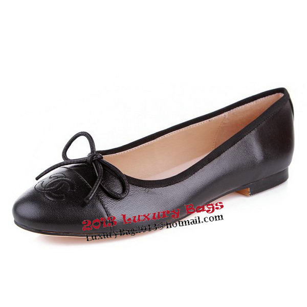 Chanel Sheepskin Leather Ballerina Flat CH0888 Black