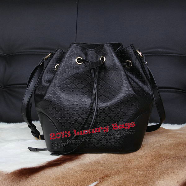 Gucci Diamante Calf Leather Bucket Bag 354228 Black