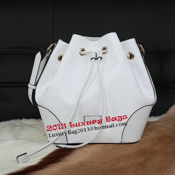 Gucci Diamante Calf Leather Bucket Bag 354228 White