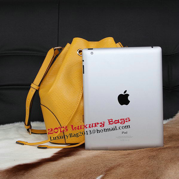 Gucci Diamante Calf Leather Bucket Bag 354228 Yellow