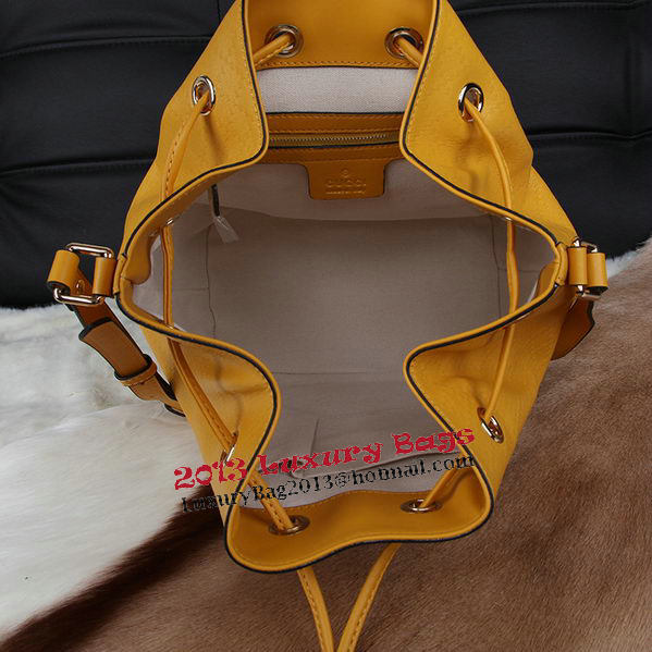 Gucci Diamante Calf Leather Bucket Bag 354228 Yellow
