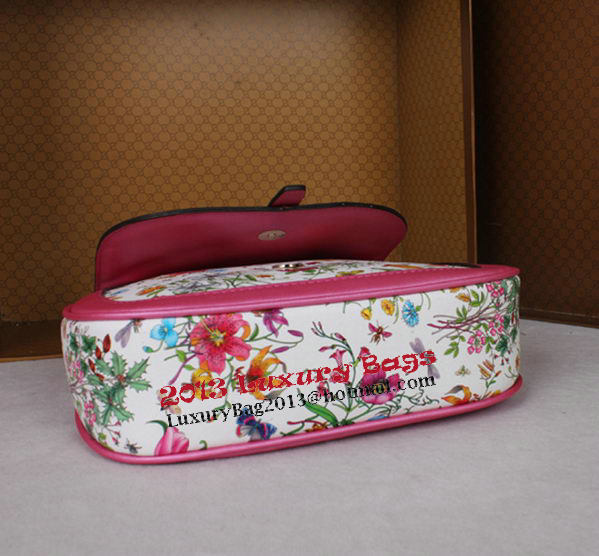 Gucci Nice Flora Leather Shoulder Bag 336749 Rose