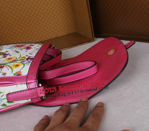 Gucci Nice Flora Leather Shoulder Bag 336749 Rose
