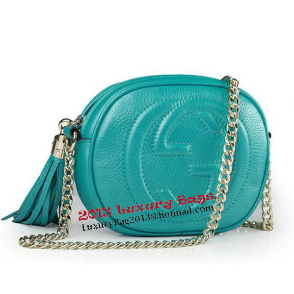 Gucci Soho Original Leather mini Chain Bag 353965 Green