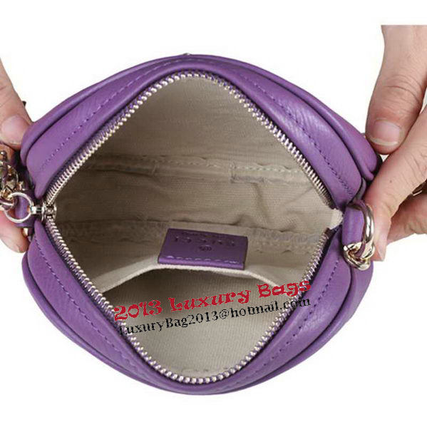 Gucci Soho Original Leather mini Chain Bag 353965 Purple