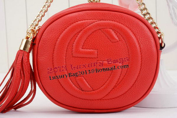 Gucci Soho Original Leather mini Chain Bag 353965 Red