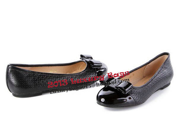 Salvatore Ferragamo Patent Leather Ballerina Flat FL0395 Black