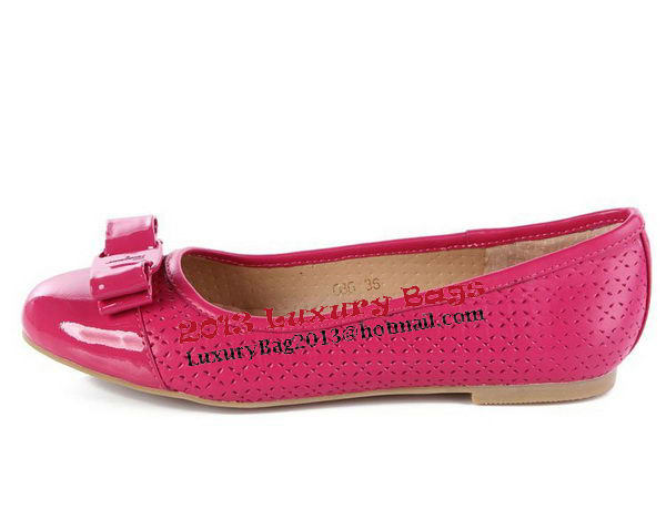 Salvatore Ferragamo Patent Leather Ballerina Flat FL0395 Rose