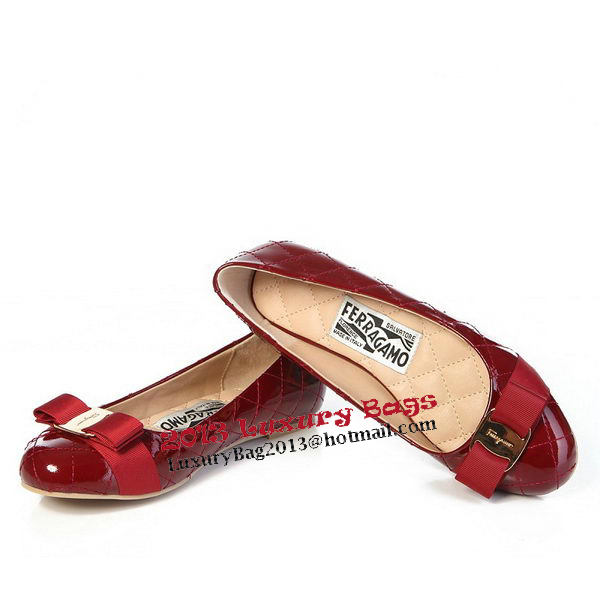 Salvatore Ferragamo Patent Leather Ballerina Flat FL0402 Burgundy