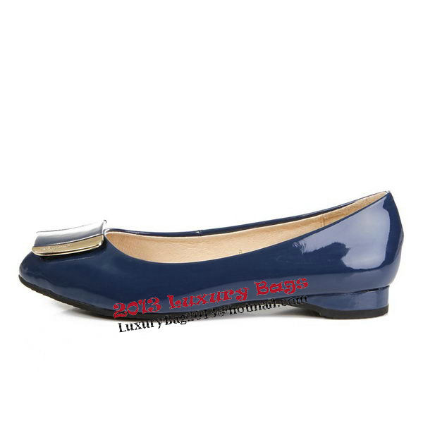 Salvatore Ferragamo Patent Leather Ballerina Flat FL0404 Blue