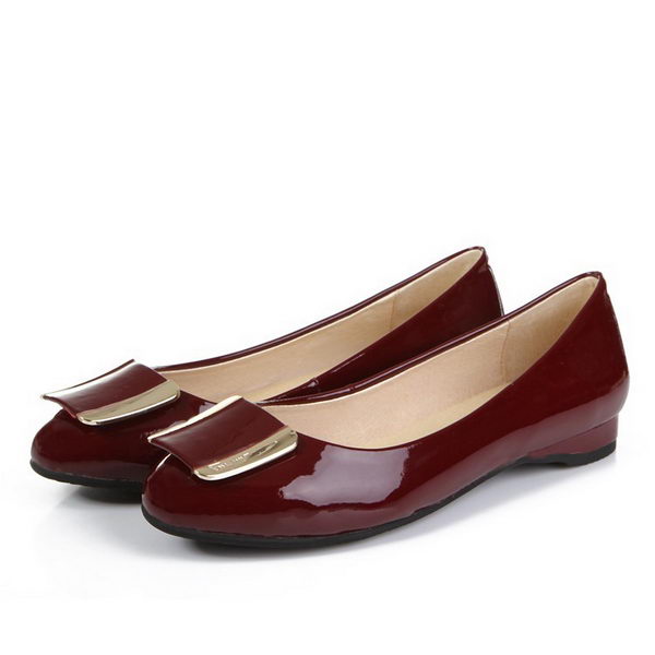 Salvatore Ferragamo Patent Leather Ballerina Flat FL0404 Burgundy