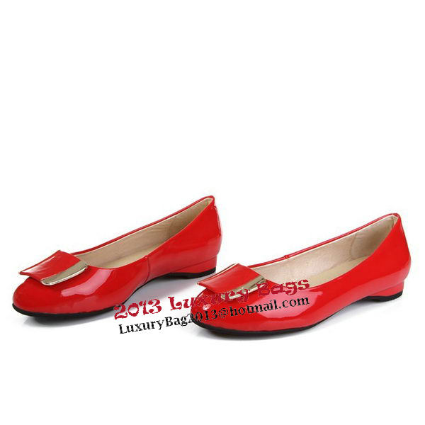 Salvatore Ferragamo Patent Leather Ballerina Flat FL0404 Red