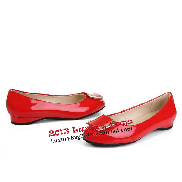 Salvatore Ferragamo Patent Leather Ballerina Flat FL0404 Red