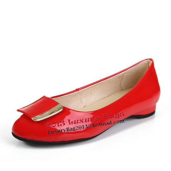 Salvatore Ferragamo Patent Leather Ballerina Flat FL0404 Red