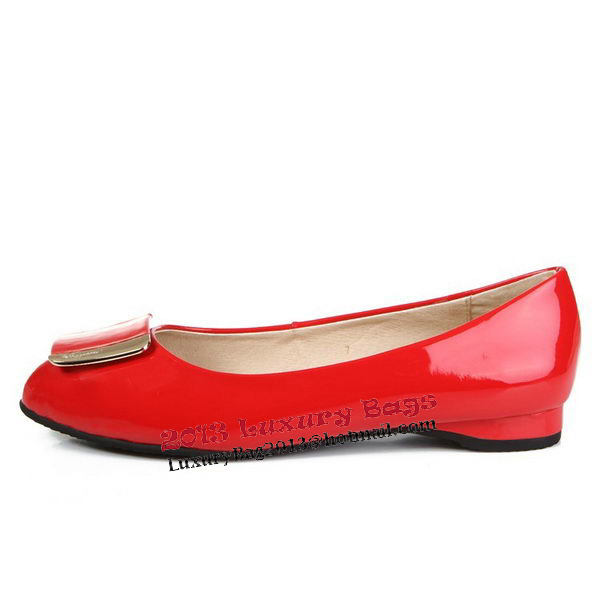 Salvatore Ferragamo Patent Leather Ballerina Flat FL0404 Red