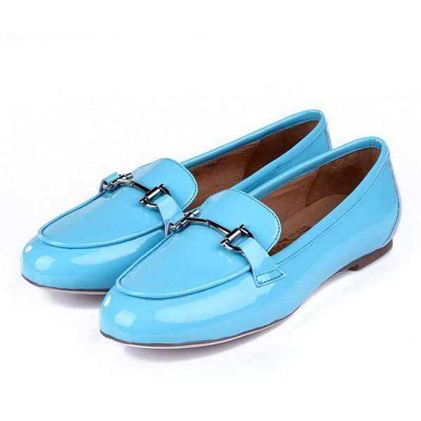 Salvatore Ferragamo Patent Leather Ballerina Flat FL0415 Blue