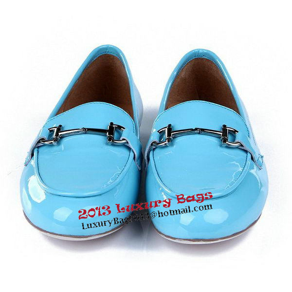 Salvatore Ferragamo Patent Leather Ballerina Flat FL0415 Blue