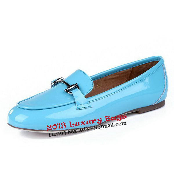 Salvatore Ferragamo Patent Leather Ballerina Flat FL0415 Blue