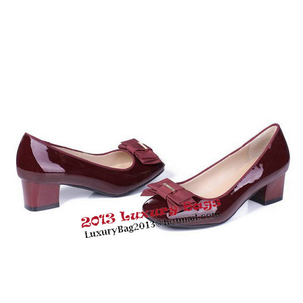 Salvatore Ferragamo Patent Leather Pump FL0408 Burgundy