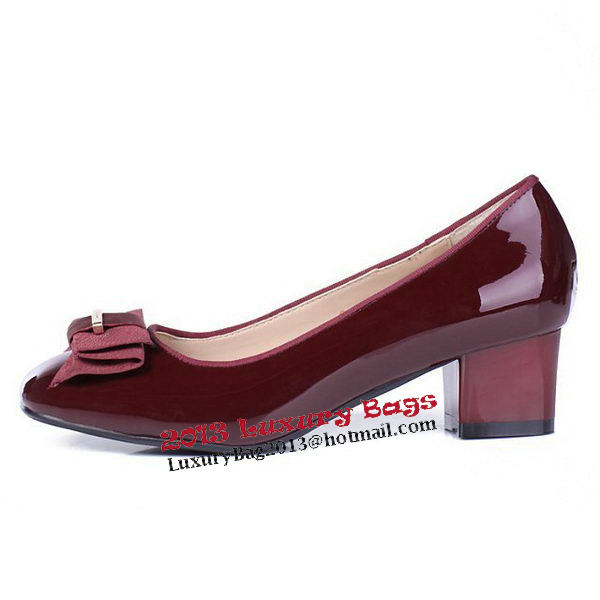 Salvatore Ferragamo Patent Leather Pump FL0408 Burgundy