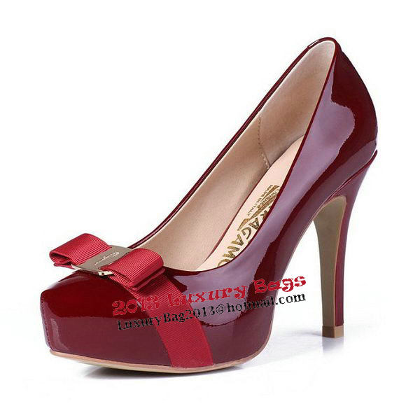 Salvatore Ferragamo Patent Leather Pump FL0418 Burgundy