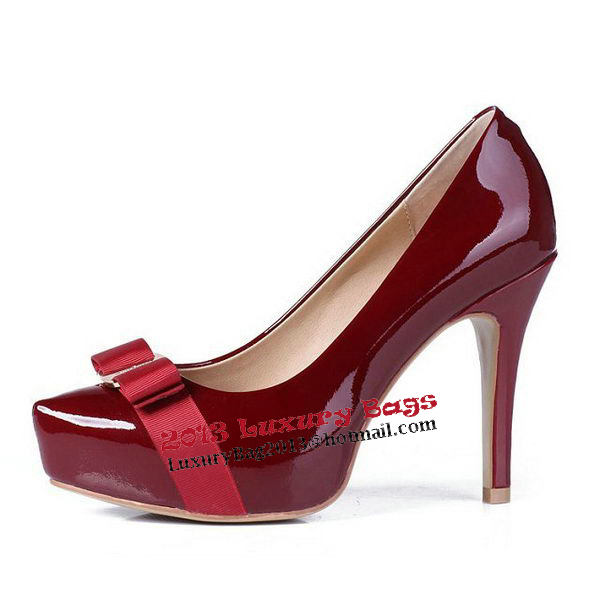 Salvatore Ferragamo Patent Leather Pump FL0418 Burgundy