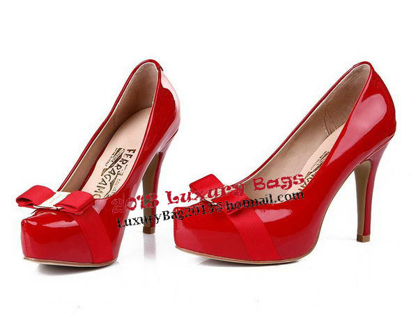 Salvatore Ferragamo Patent Leather Pump FL0418 Red