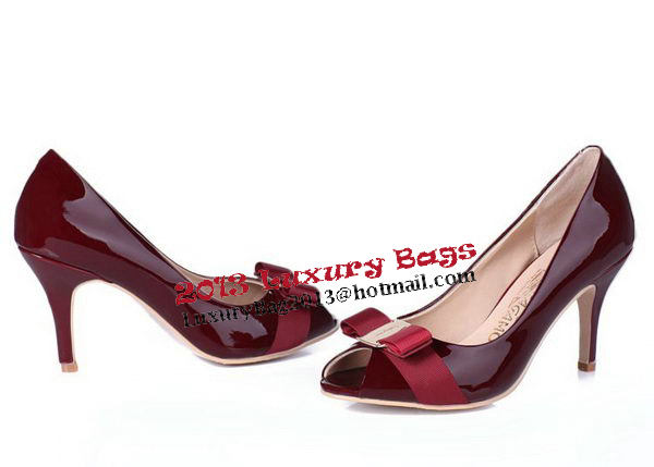 Salvatore Ferragamo Patent Leather Pump FL0427 Burgundy