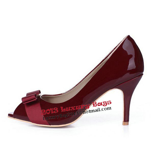 Salvatore Ferragamo Patent Leather Pump FL0427 Burgundy