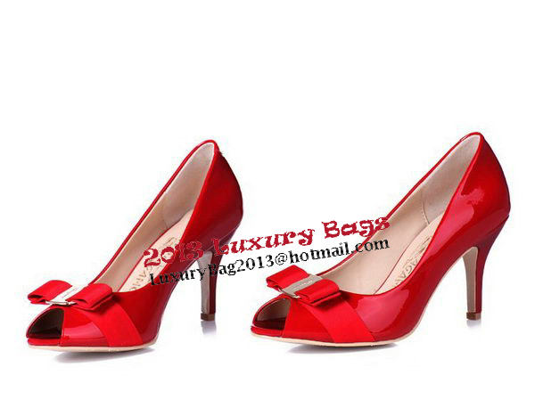 Salvatore Ferragamo Patent Leather Pump FL0427 Red