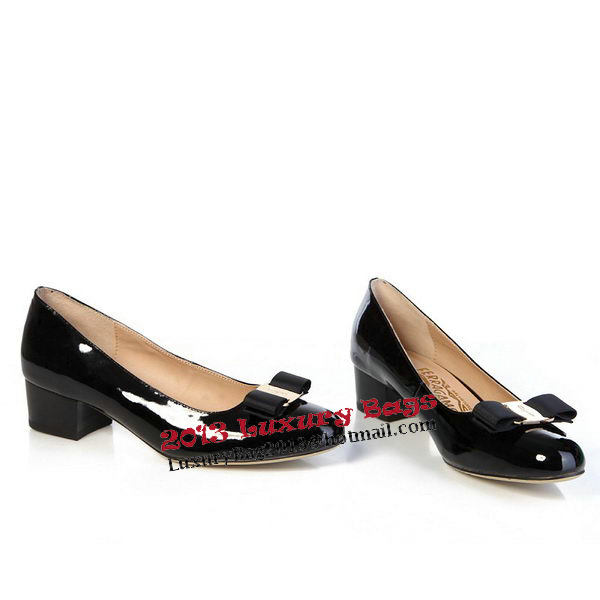 Salvatore Ferragamo Patent Leather Pump FL0430 Black