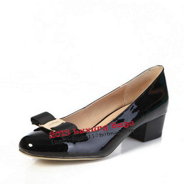 Salvatore Ferragamo Patent Leather Pump FL0430 Black