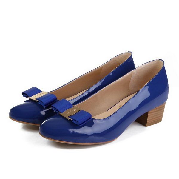 Salvatore Ferragamo Patent Leather Pump FL0430 Blue