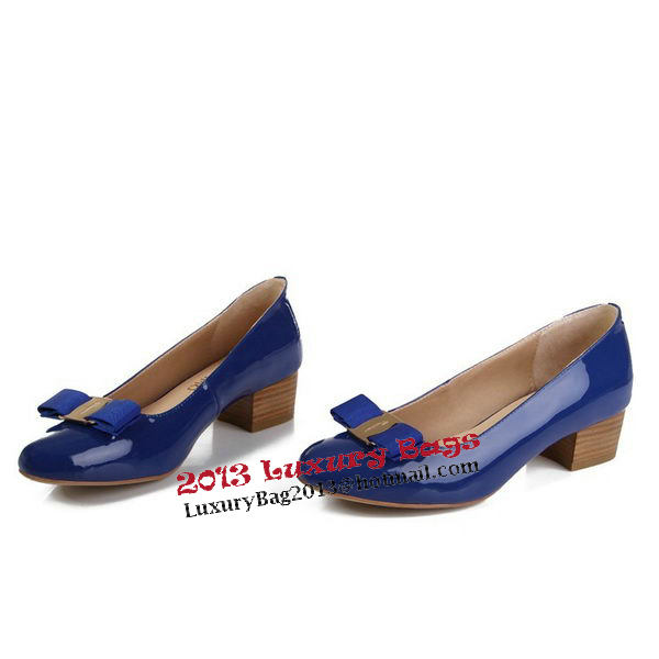 Salvatore Ferragamo Patent Leather Pump FL0430 Blue