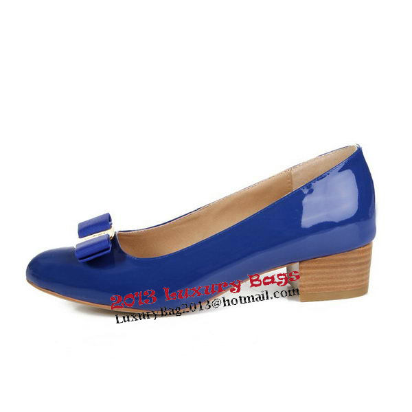 Salvatore Ferragamo Patent Leather Pump FL0430 Blue