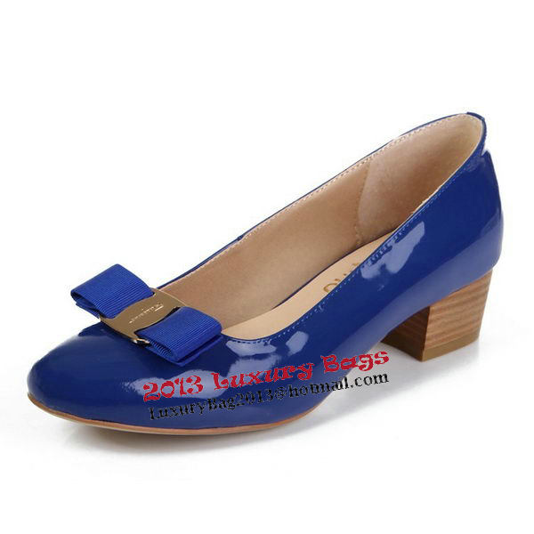 Salvatore Ferragamo Patent Leather Pump FL0430 Blue