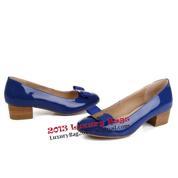 Salvatore Ferragamo Patent Leather Pump FL0430 Blue