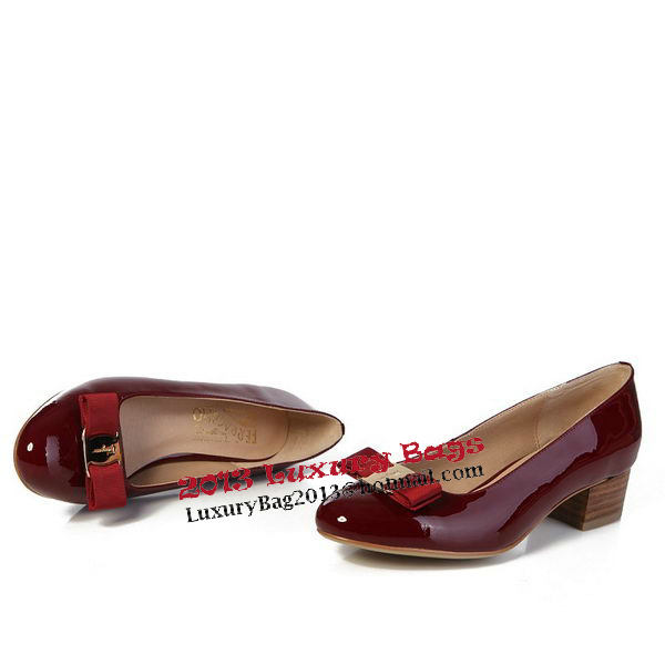 Salvatore Ferragamo Patent Leather Pump FL0430 Burgundy