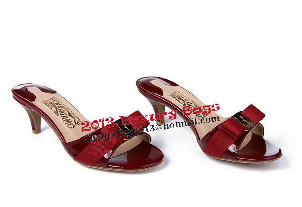 Salvatore Ferragamo Patent Leather Sandals FL0422 Burgundy