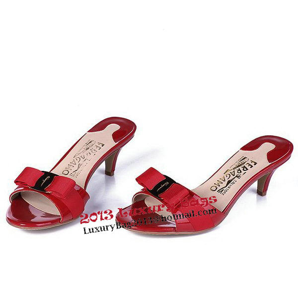 Salvatore Ferragamo Patent Leather Sandals FL0422 Red