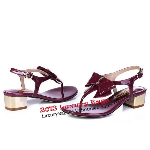 Salvatore Ferragamo Patent Leather Sandals FL0434 Burgundy