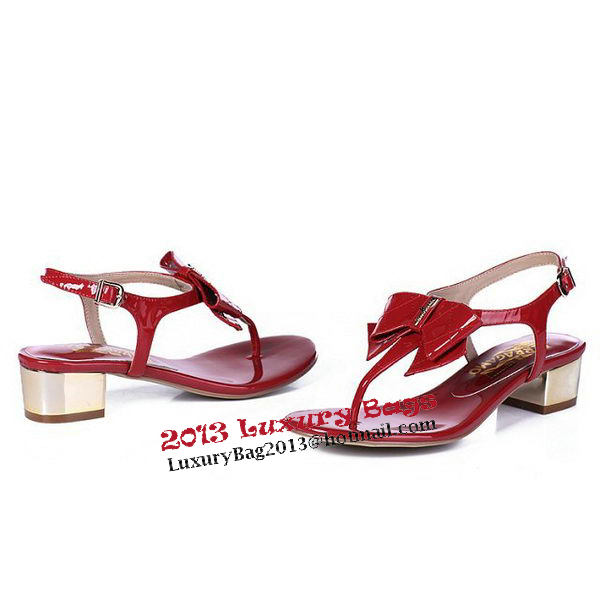 Salvatore Ferragamo Patent Leather Sandals FL0434 Red