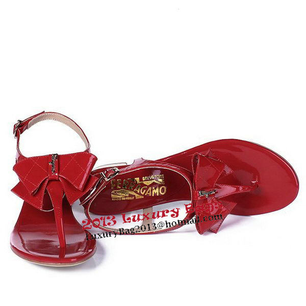 Salvatore Ferragamo Patent Leather Sandals FL0434 Red
